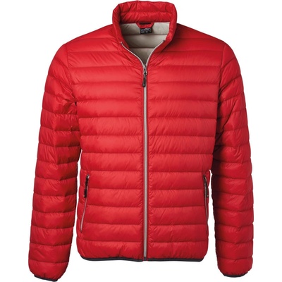 James & Nicholson JN 1140 pánska páperová bunda 02.114 red/silver