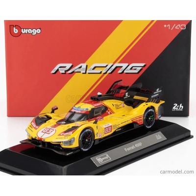Bburago Ferrari 499p 3.0l Turbo V6 Team Af Corse N 83 24h Le Mans 2024 Robert Kubica Robert Shwartzman Yifei Ye With Showcase Žlutá Červená 1:43