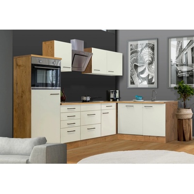 Flex Well Kuchyňa Vintea 280x170 cm/typ1 chlad./rúra/var.doska/digestor/umývačka