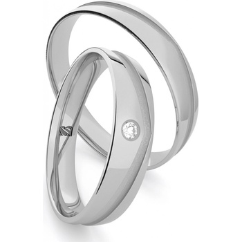 Blink Blink Klasické svadobné obrúčky s drážkou a kameňom 8314 BL