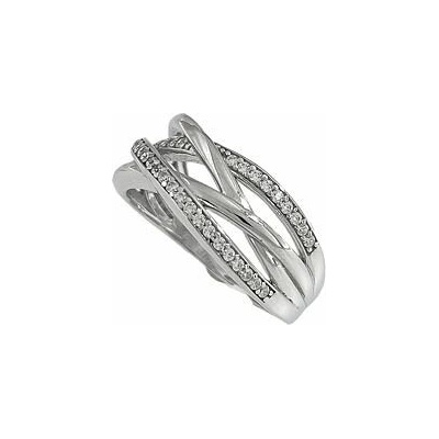 Infinitysilver Strieborný prsteň so zirkónmi prepletený OR55252