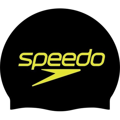 Speedo slogan print cap black stacked logo жълто/черна