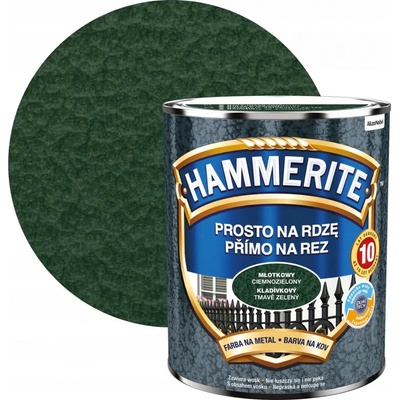 Hammerite přímo na rez, 0,70L, kladívkový tmavě zelený