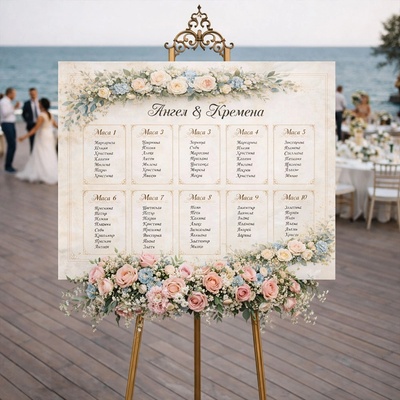 Art Gift Сватбено табло с разпределение по маси - pvc 5 мм