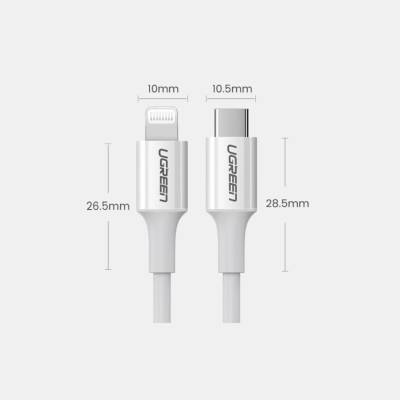 Ugreen 10493 USB Typ C - Lightning Mfi, 1m, bílý