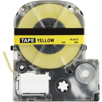 Compatible Epson SK12Y, 12mm x 5m, черен печат / флуоресцентни жълт фон, съвместима лента (PTe-SK12Y)