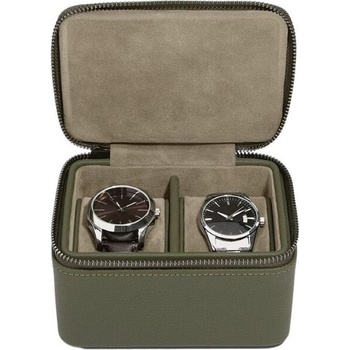 Stackers Кутия за ръчни часовници за пътуване Stackers Pebble с две отделения маслинена (74578)