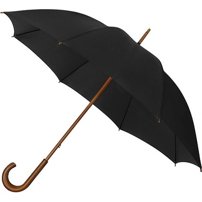 Deštník černý eco pro ženicha s dřevěnou rukojetí černý