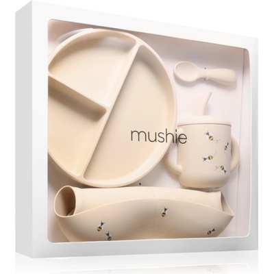 Mushie Feeding Toddler Set комплект за хранене за деца от 1 до 3 години 6m+ Bees