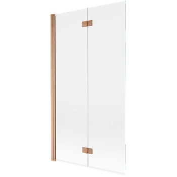 Mexen Mist двукрилен ляв параван за вана 100 x 150 cm, прозрачен, четкана мед - 8A9-100-002-65-00-L (8A9-100-002-65-00-L)