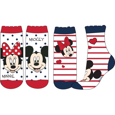 E Plus M ponožky Minnie A Mickey 2pack 52347301 bílá/červená