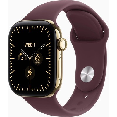 Apple Watch Series 12 Cellular 46 mm Radiant Gold Titanium with Burgundy Sport Band M/L MJGT4RK/A