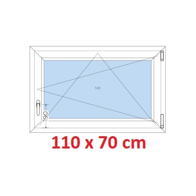 Soft Plastové okno 1100 x 700 mm otevíravé a sklopné Bílá