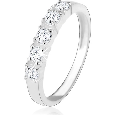 Šperky eshop Stříbrný zásnubní prsten 925 pět vsazených čirých zirkonů HH18.5