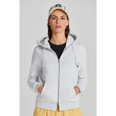 Gant Reg Tonal Shield Zip Hoodie šedá