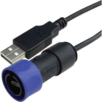Bulgin PXP4040/B/2M00 USB Buccaneer, USB A plug,USB B micro plug, 2m