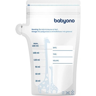BABYONO Sáčky na mateřské mléko 180 ml 30 kusů