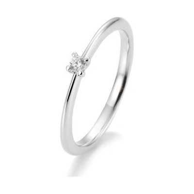 Sofia Diamonds prsteň z bieleho zlata s diamantom BE41 05632