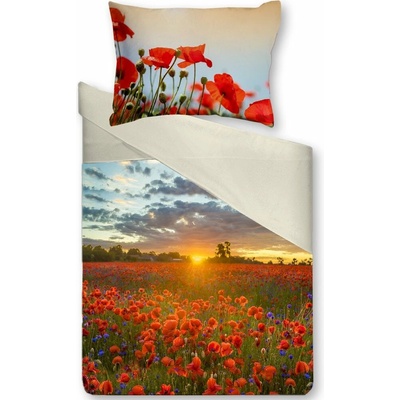 Gipetex Natural Dream 3D talianské obliečky 100% bavlna Papaveri 140x220 70x90
