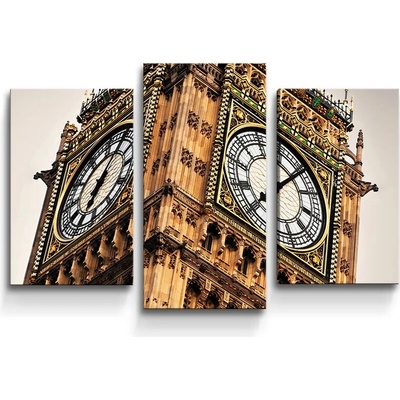 Sablio Obraz - 3-dílný Clock tower - 75x50 cm