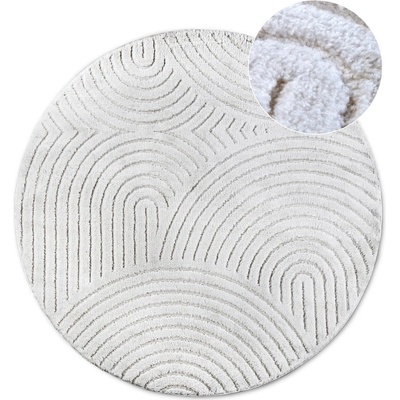 Elle Decoration Бял кръгъл килим ø 200 cm Panglao New York White - Elle Decoration (106203-200)