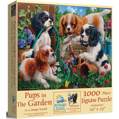 SunsOut Пъзел SunsOut от 1000 части - Кученца в градината (42946)