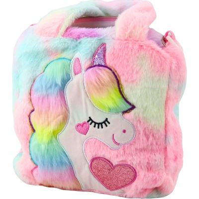 mamido Plyšová dětská taška s jednorožcem 24x9cm pastelová – Zbozi.Blesk.cz