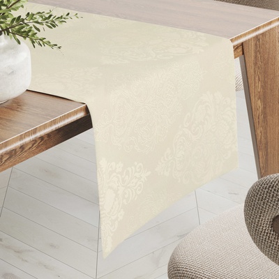 Biante Teflónový behúň TF-104 Svetlo vanilkový zámocký vzor 20x120 cm
