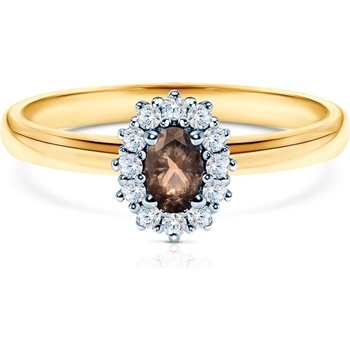 SAVICKI Годежен пръстен Savicki: двуцветно злато, кварц