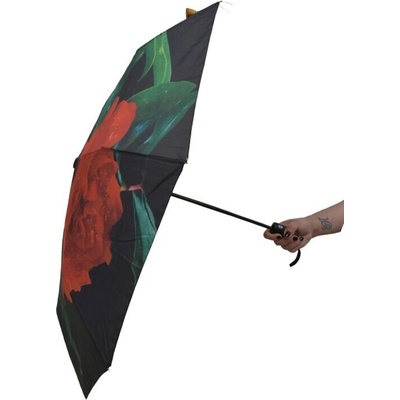 Dáždnik s kvetinou Brella čierny