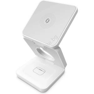 ALIGATOR AMS09WT - Безжична зарядна станция MagSafe 3 в 1 15W бяла (PH0017)