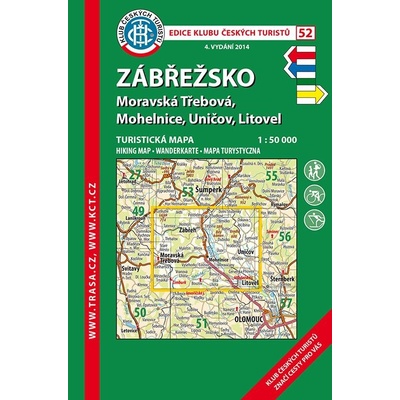 KČT 52 Zábřežsko (Moravská Třebová, Mohelnice, Uničov, Litovel) 1:50 000/tusristická mapa