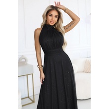 Numoco basic Veronica luxusné dlhé šaty 636-3 čierna