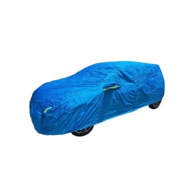 Покривало за кола ватирано отвътре, с цип за шофьорската врата и джобове за огледала 483x178x119cm - размер L - Синьо