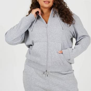 Brave Soul Суичър Brave Soul Plus Size Classic Zip Through Hoodie with Pockets - Grey Marl