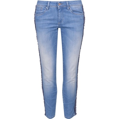 Salsa Wonder Shape Enchancing Capri with Stripe Detail - Denim Light Wash