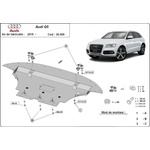 Scut Motor - Румъния Метална кора под двигател audi q5 (8r) от 2008 до 2012 (73864)