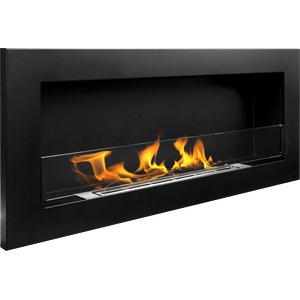 GMT Infinity 900x400 Black Slim + glass Камини