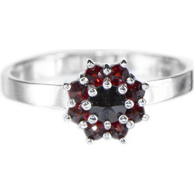 Český granát prsten stříbrný 120320