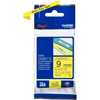Brother Ламинирана термо-транферна лента Brother TZe-621, 9мм, 8м, жълта
