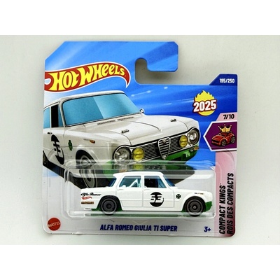 Mattel Hot Wheels Alfa Romeo Giulia Ti Super Biela Zelená