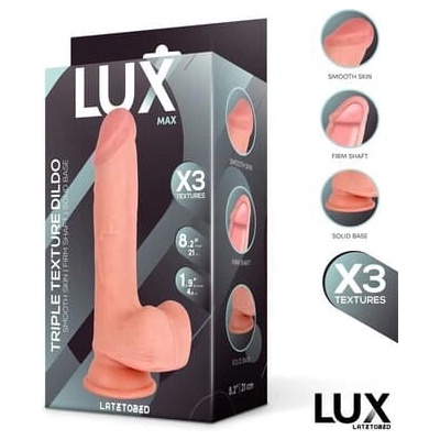 LUX Max Trojitá textúra dildo s guľami 8,2" Skin Cl,12