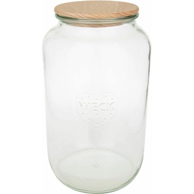 WECK Rundrandglas 3l mit Holz- deckel