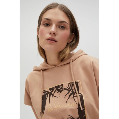 Moodo Бежов суитшърт топ с качулка Moodo | Kafyav | ЖЕНИ | XS