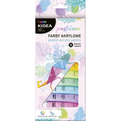 Derform Kidea akrylové farby 12 x 12ml pastelové