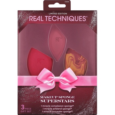 Real Techniques КОМПЛЕКТ REAL TECHNIQUES Makeup Sponge Superstars Gift Set Четки за грим дамски