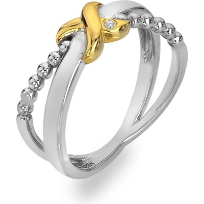 Hot Diamonds bicolor prsteň s diamantom Coupled DR306