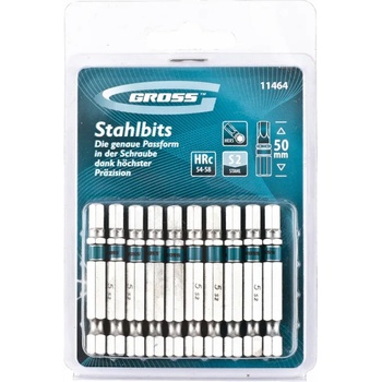 GROSS Комплект битове hex 5х50, s2 , 10 бр. //gross 11464