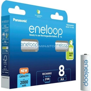 Panasonic Eneloop, 8 бр. AA, 2000 mAh (BK-3MCDE/8HH) (BK-3MCDE/8HH)
