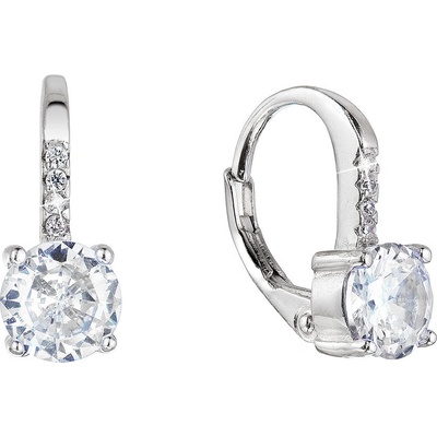 Evolution Group CZ strieborné náušnice detské so zirkónmi 11478.1 crystal